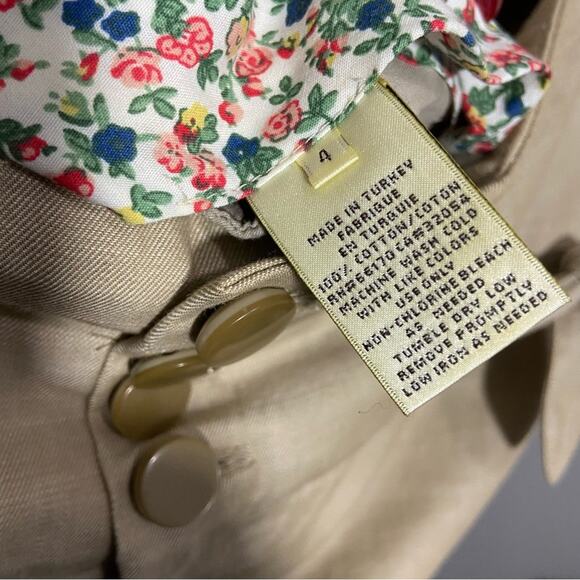 Elevenses Tan High Waist Wide Leg Pants Button Front Tie Details - Picture 9 of 9